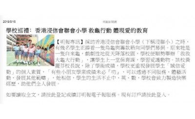 學校巡禮﹕香港浸信會聯會小學 救龜行動 體現愛的教育
